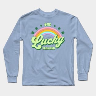 One Lucky Teacher St Patricks Day Kawaii Rainbow Long Sleeve T-Shirt